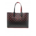 CHRISTIAN LOUBOUTIN 3195373 M315 BLACK/RED PRINTED LEATHER SMALL CABATA BAG