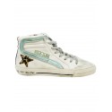 GOLDEN GOOSE GWF00211.F003230.81784 WHITE LEATHER SLIDE SNEAKERS
