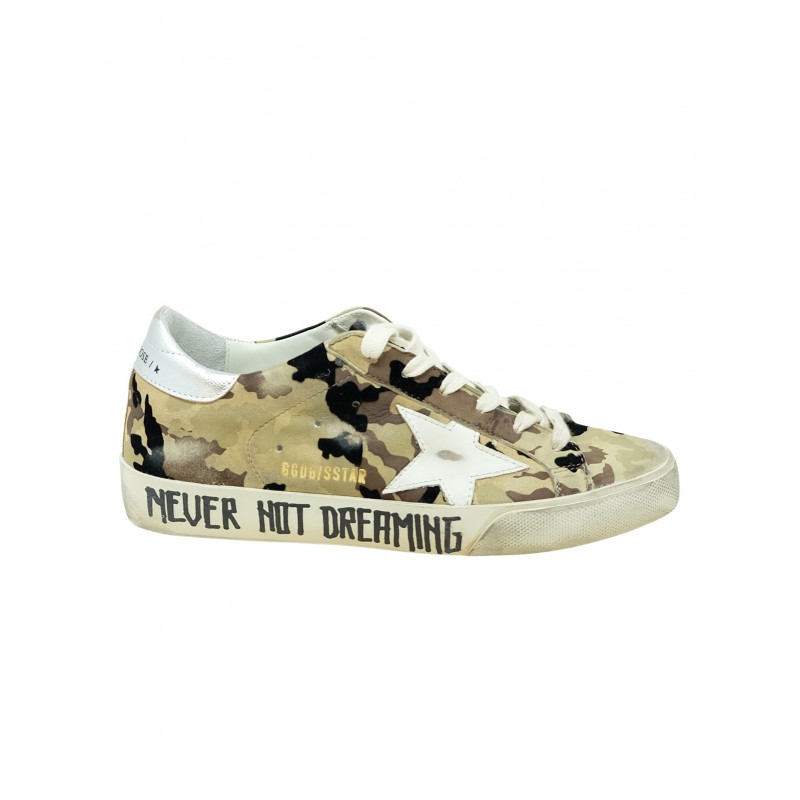 GOLDEN GOOSE GWF00101.F003344.81798 CAMOU LEATHER SUPERSTAR SNEAKERS