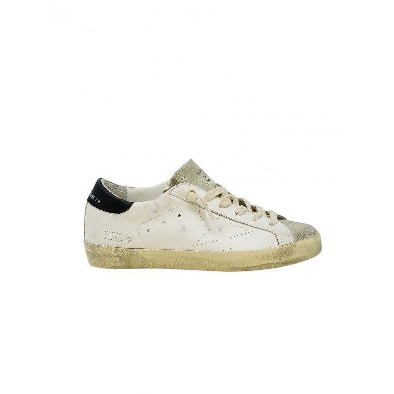 GOLDEN GOOSE GWF00105.F003347.10220 WHITE/ICE/BLACK STAR LEATHER SUPER STAR SNEAKERS