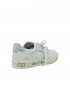 PREMIATA CLAYD VAR 6354 WHITE GREEN and PINK LEATHER SNEAKERS