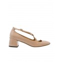 A.BOCCA AB2019 BEIGE TWO FOR LOVE PATENT LEATHER PUMPS