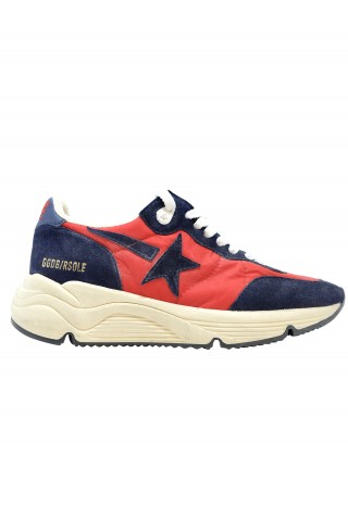 GOLDEN GOOSE GWF00272.F004104.40441 RED/BLUE LEATHER SUEDE RUNNING SNEAKERS
