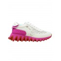 CHRISTIAN LOUBOUTIN 3230475 5345 WHITE AND PINK LEATHER LOUBISHARK SNEAKERS